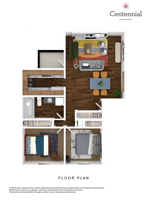 a floor plan of the centennial floor plan with roommates
